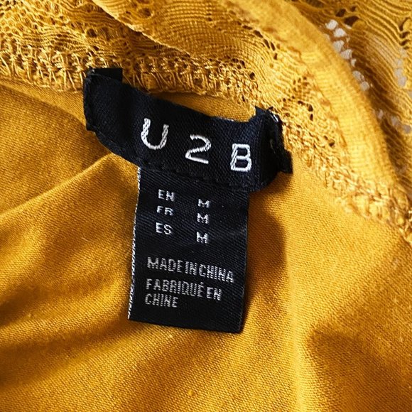 U2B Golden Mustard Fall Top Lace size Medium - Picture 7 of 7